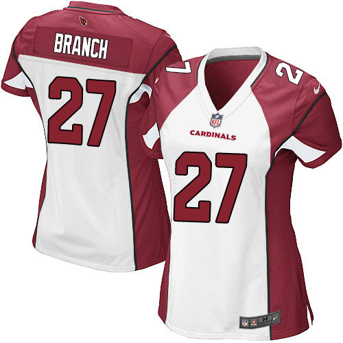 Women's Elite Tyvon Branch Nike Jersey White Road - #27 NFL Arizona Cardinals